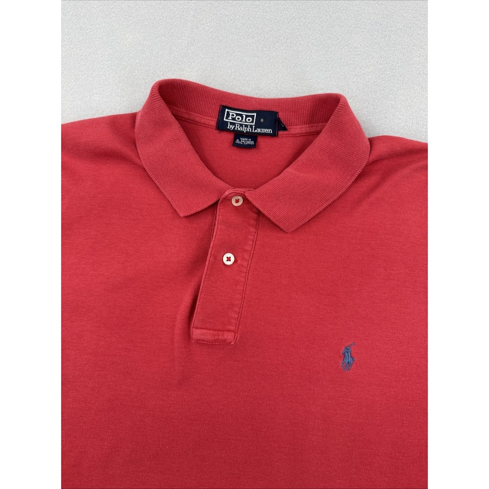 Polo Ralph Lauren Short‎ Sleeve Soft Cotton Polo Mens XL Coral Red Preppy Casual